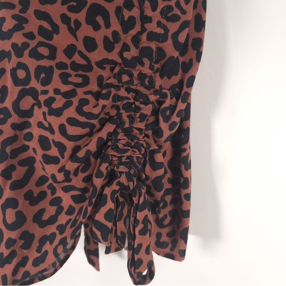 Lovers + FRIENDS REVOLVE Tina Leopard Rushed
Side Tie Square Neck Dress SMALL - Picture 10 of 11